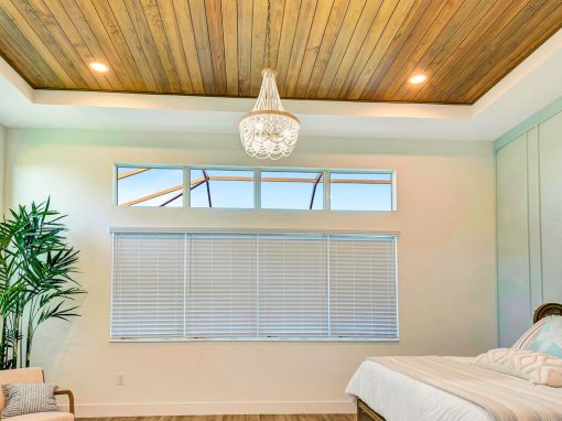 Bedroom ceiling woodwork Custom ceiling woodwork and trim in a bedroom