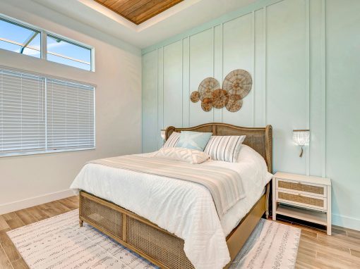Bedroom custom wood ceiling Custom wood ceiling detail in a bedroom